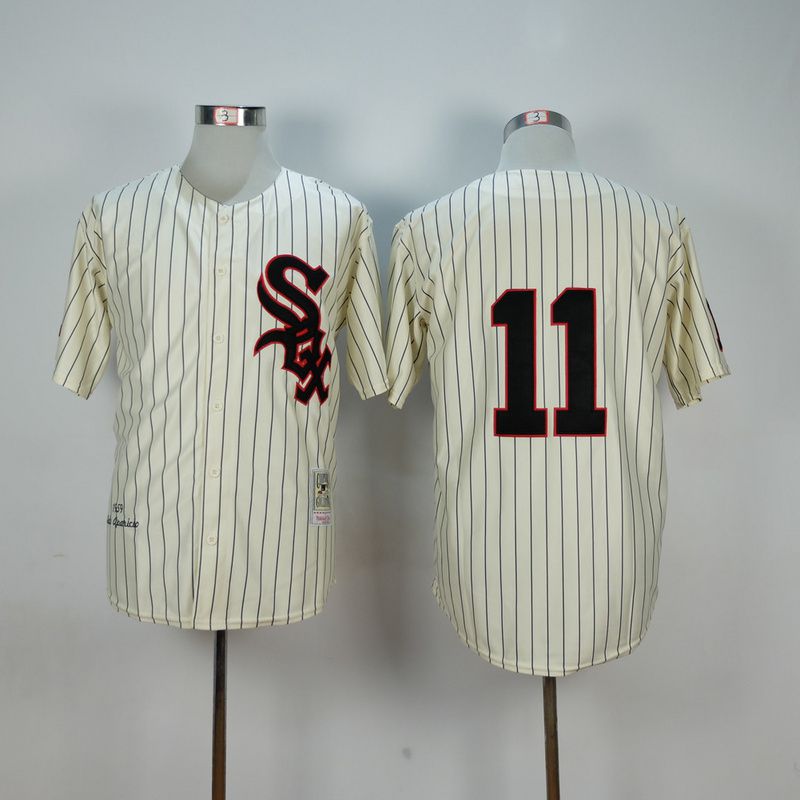 Men Chicago White Sox 11 Aparicio Cream Throwback 1959 MLB Jerseys